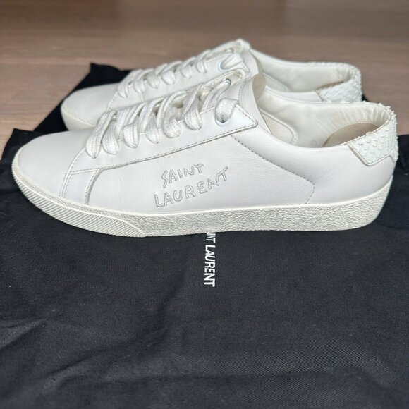 Saint Laurent Court Classic Python Low-Top 'White'| Womens: 38 - Picture 4 of 16